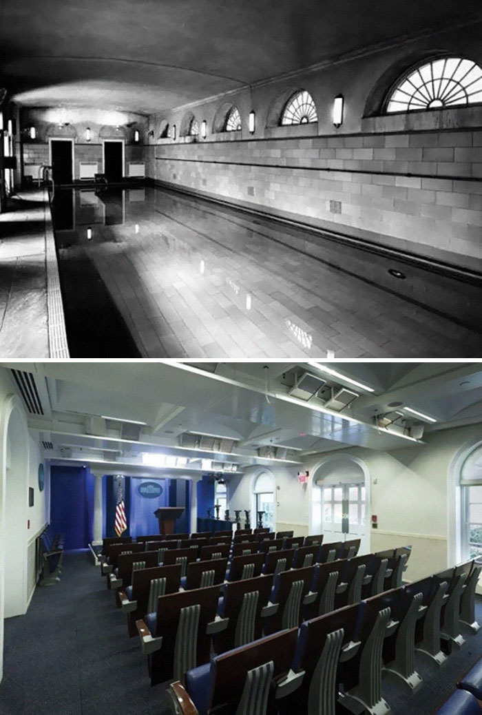 Former Swimming Pool At The White House Is Now The Press Briefing Room