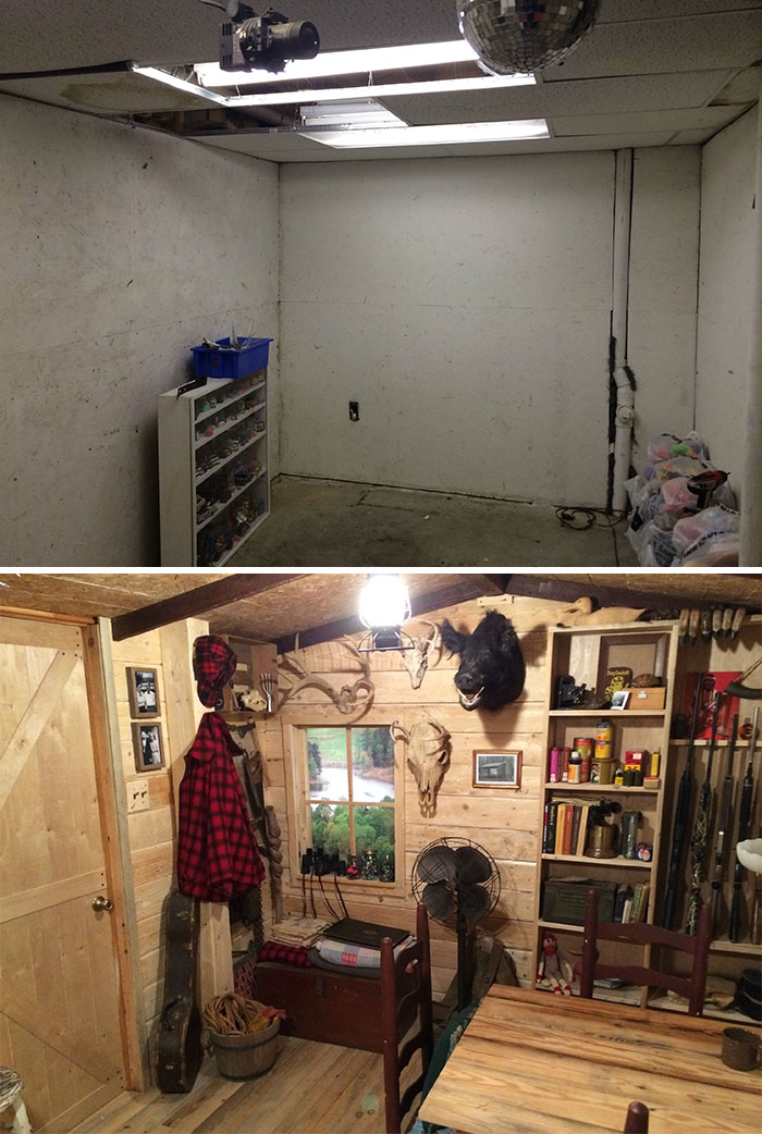 $107 Rustic Cabin Man Cave I Built In My Basement
