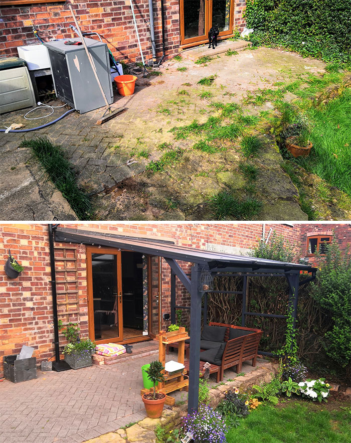 Power Washed Patio Then Built A Canopy!