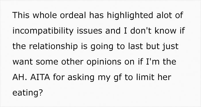 Guy Asks His Girlfriend Not To Eat So Much At His Grandma's House, Asks If He's In The Wrong After She Yells At Him