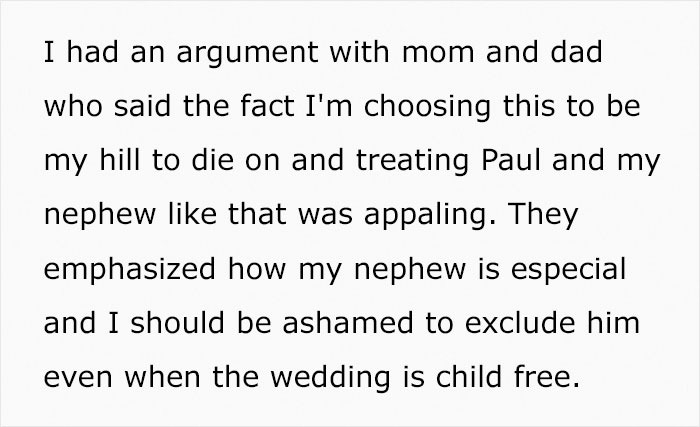 Bride&rsquo;s Parents Refuse To Attend Her Child-Free Wedding Because She Wouldn&rsquo;t Make An Exception For Her &ldquo;Rainbow Baby&rdquo; Nephew