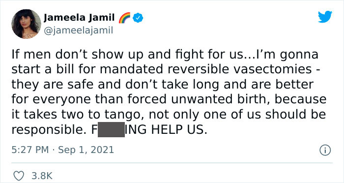 Jameela Can You Imagine The Storm That Would Be Kicked Up If Men's Reproductive Rights Were Changed?