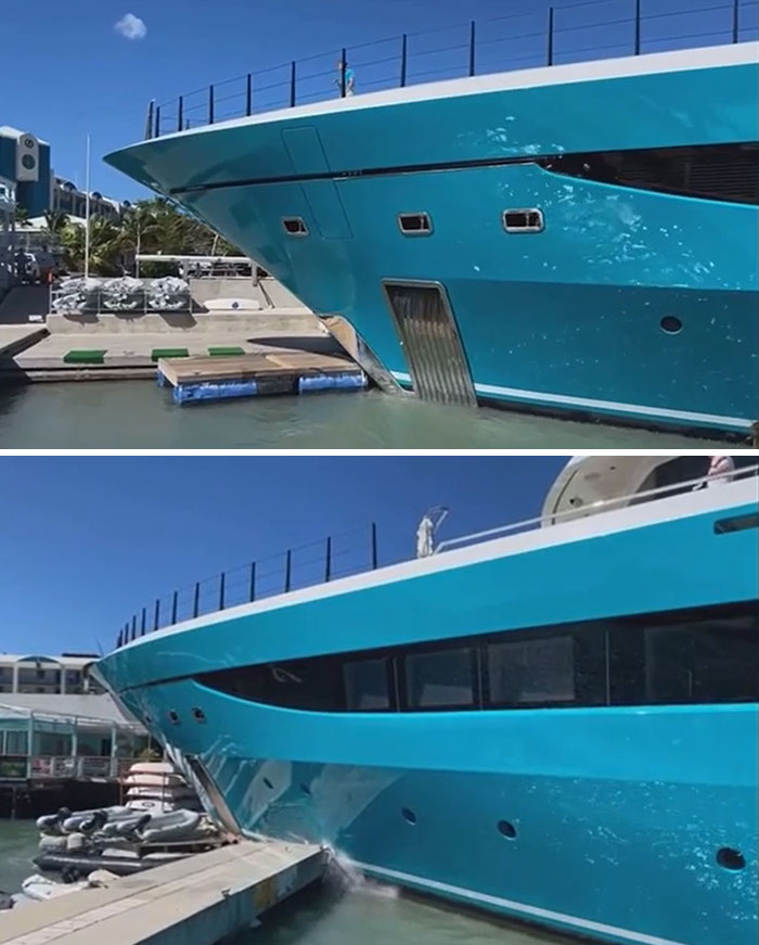 Motor Yacht Go Wrecks Sint Maarten Yacht Club’s Dock. St. Maarten - 24/02/2021