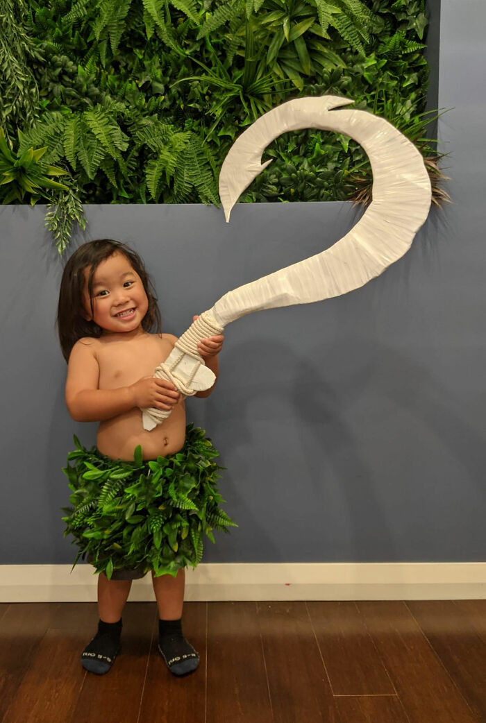 He Wanted To Maui For Halloween But Wouldn't Let Me Draw The Tattoos