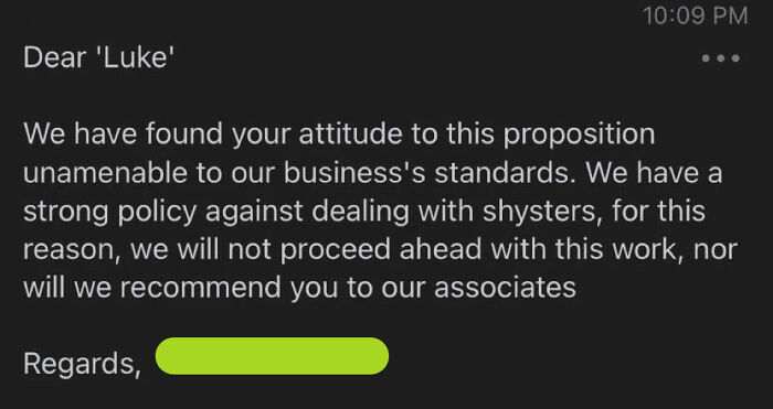 Company Is Trying To Scam Freelancer Into Working For Free But He Is Having None Of It, They Get Mad