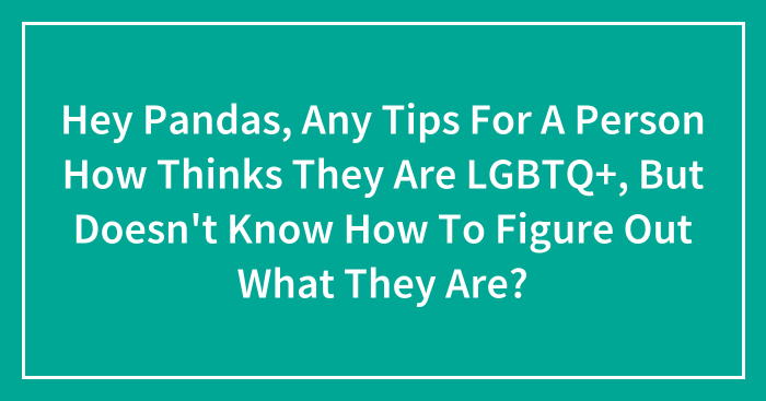 Hey Pandas, Any Tips For A Person How Thinks They Are LGBTQ+, But Doesn’t Know How To Figure Out What They Are? (Closed)