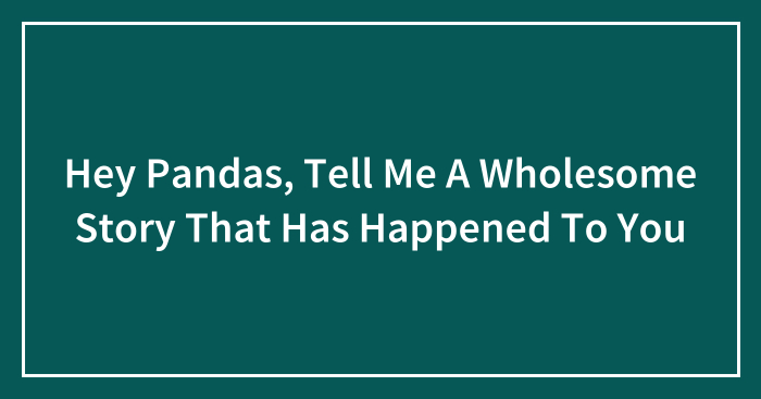 Hey Pandas, Tell Me A Wholesome Story That Has Happened To You (Closed)