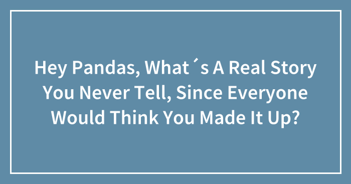 Hey Pandas, What´s A Real Story You Never Tell, Since Everyone Would Think You Made It Up? (Closed)