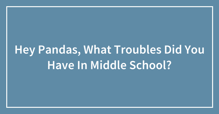 Hey Pandas, What Troubles Did You Have In Middle School?