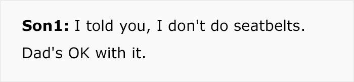 Family Friend's Sons Refuse To Wear Seatbelts On The Way To The Airport, Miss Their Flight Family Friend's Sons Refuse To Wear Seatbelts On The Way To The Airport, Miss Their Flight