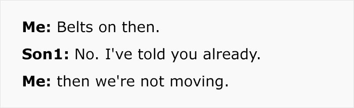 Family Friend's Sons Refuse To Wear Seatbelts On The Way To The Airport, Miss Their Flight Family Friend's Sons Refuse To Wear Seatbelts On The Way To The Airport, Miss Their Flight