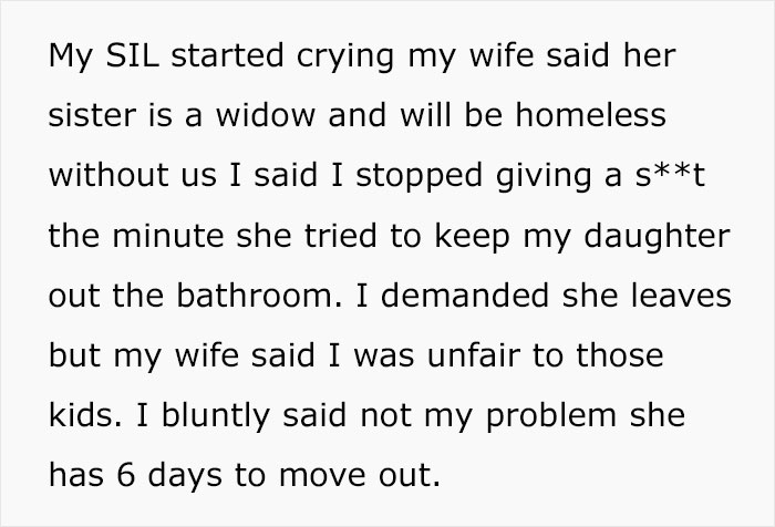 Man Gets Into An Argument With His SIL After She Refused To Let His Daughter Use The Bathroom