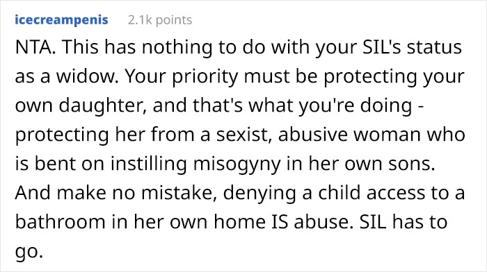 Man Gets Into An Argument With His SIL After She Refused To Let His Daughter Use The Bathroom