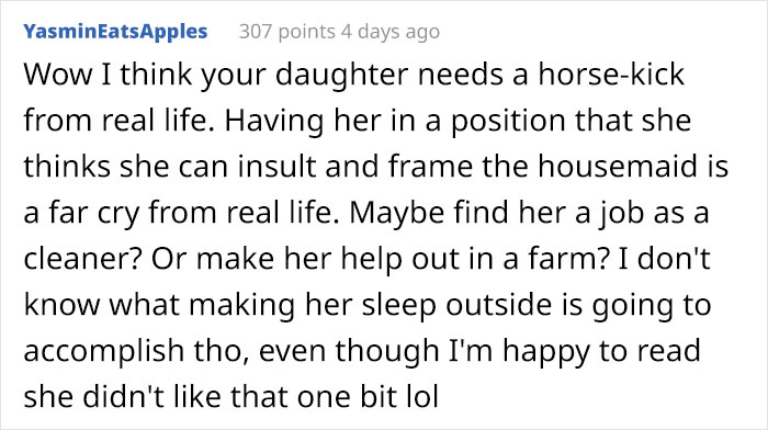 "Am I The [Jerk] For Making My Daughter Sleep In The Backyard After What She Did To Our Housemaid?"