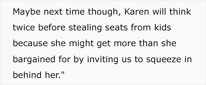 Karen Steals Family&rsquo;s Seats At A Football Game And Tells Them To Squeeze In Behind Her, Instantly Realizes Her Mistake After They Maliciously Comply