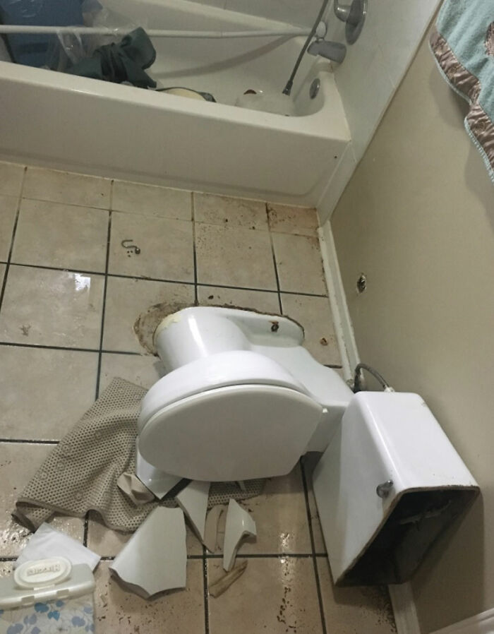 Me resbalé en la ducha y caí en el inodoro