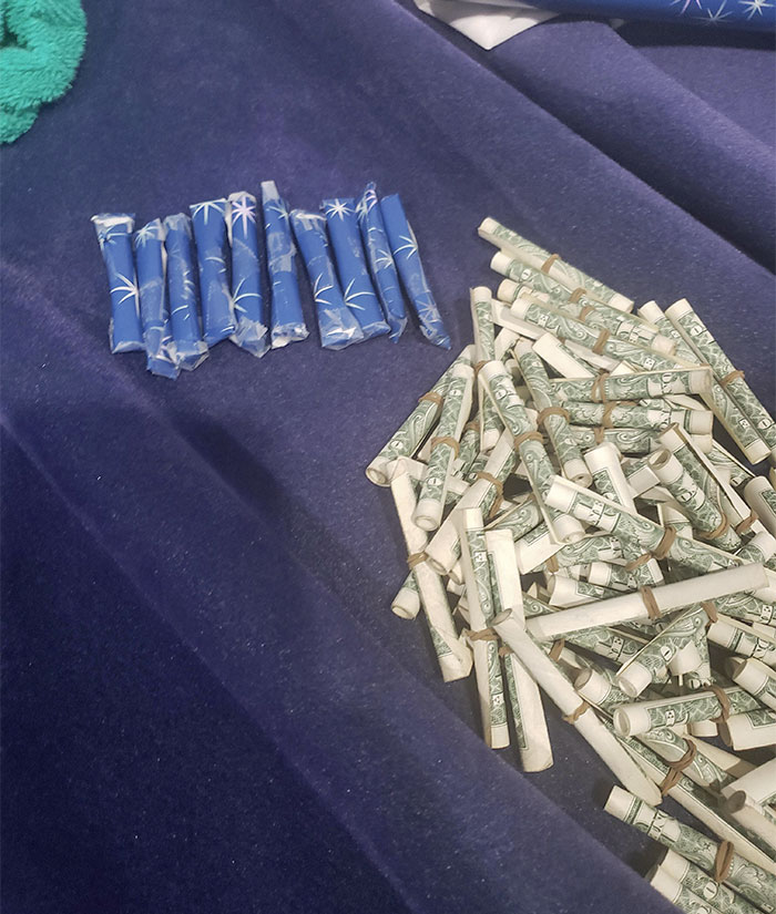 $100 In Singles Individually Wrapped For My Brother