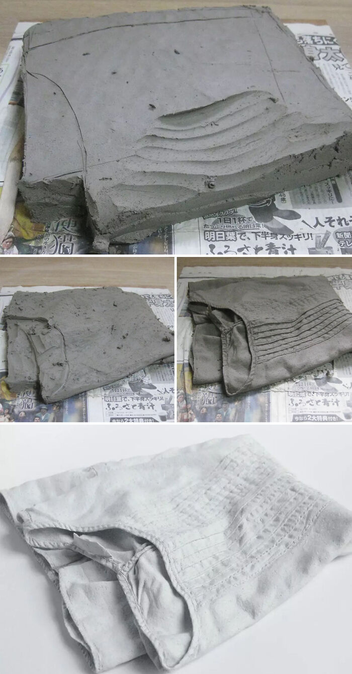 Japanese Artist Makes Ceramic Sculptures That Look Like They're Made Of Fabric