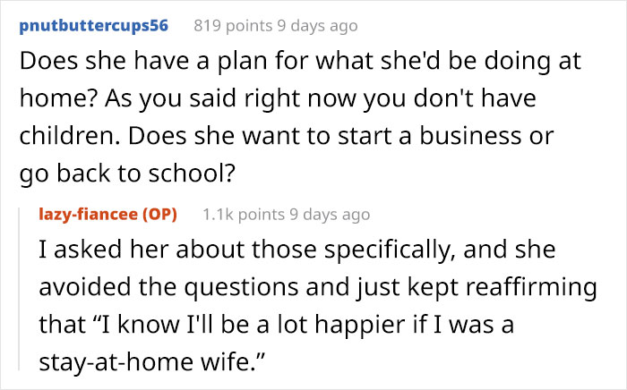 Woman Tells Her Fiancé She Wants To Be A Stay-At-Home Wife, And They Get Into A Heated Argument