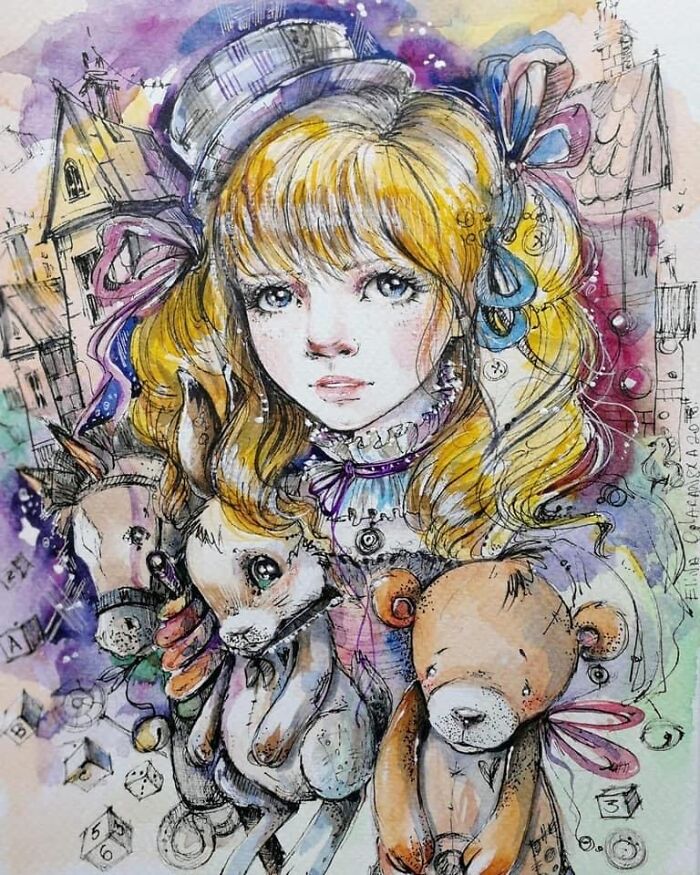 I Create Original And Digital Drawings Of Dolls