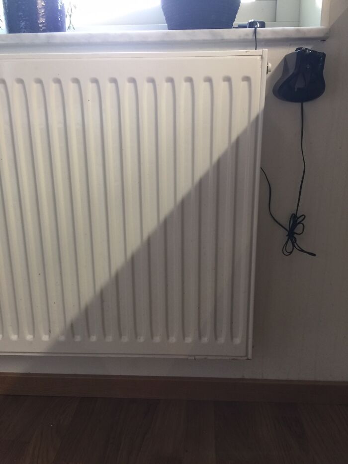 The Shadow Makes The Lines Appear Crooked