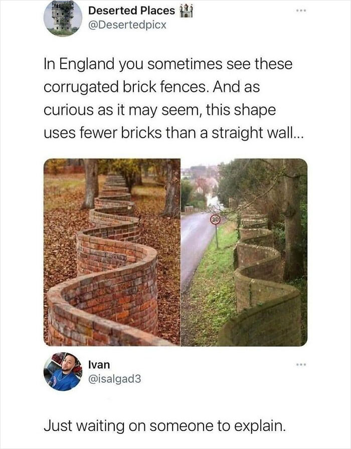 In 100 M Of Space, How Many More Bricks Would A Regular Straight Fence Have?