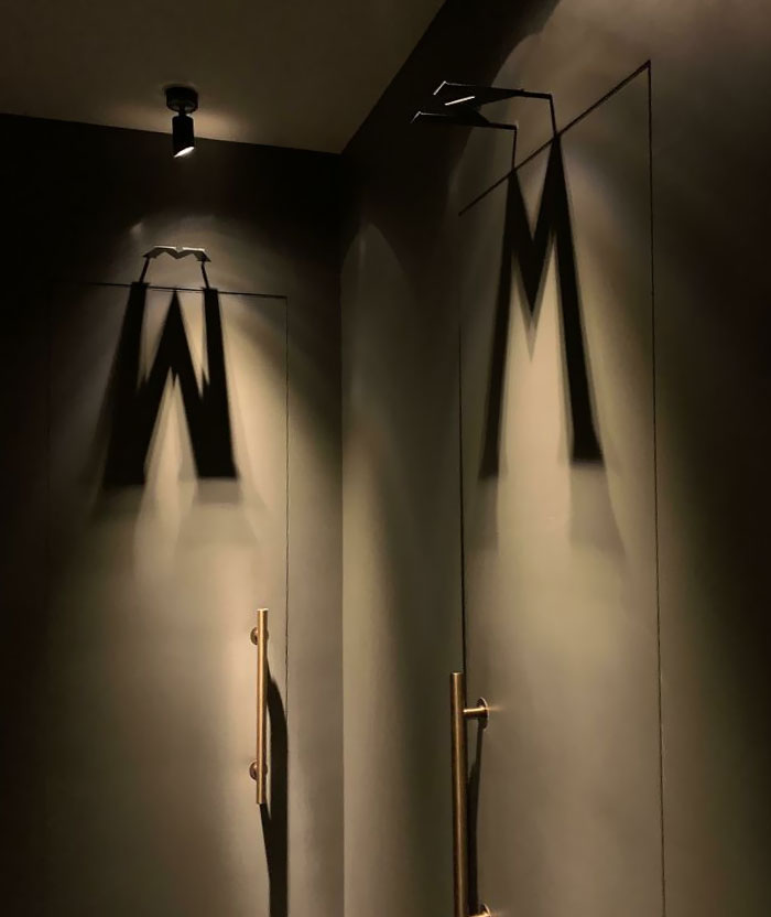 This Restaurant Uses Shadows To Show Men And Women Restrooms