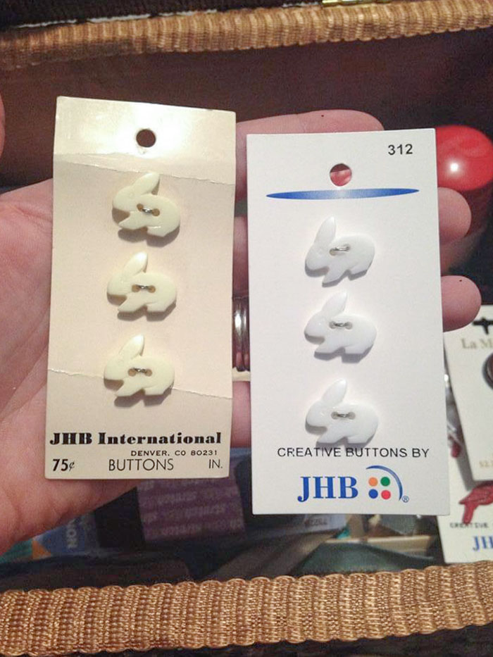 I Inherited My Grandma's Sewing Supplies And As I Was Putting Them Away Realized I Bought The Exact Same Buttons That She Did Over 35 Years Ago For Me