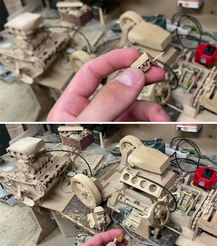 Putting My Precision Woodworking Skills To The Test (Tiny V8 Engine)