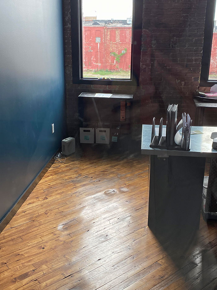 Wear Marks In The Floor Of A Repurposed Levi’s Denim Factory. Someone Spent Their Whole Life Working And Standing In This Spot. Lamy’s Building, Sedalia, MO