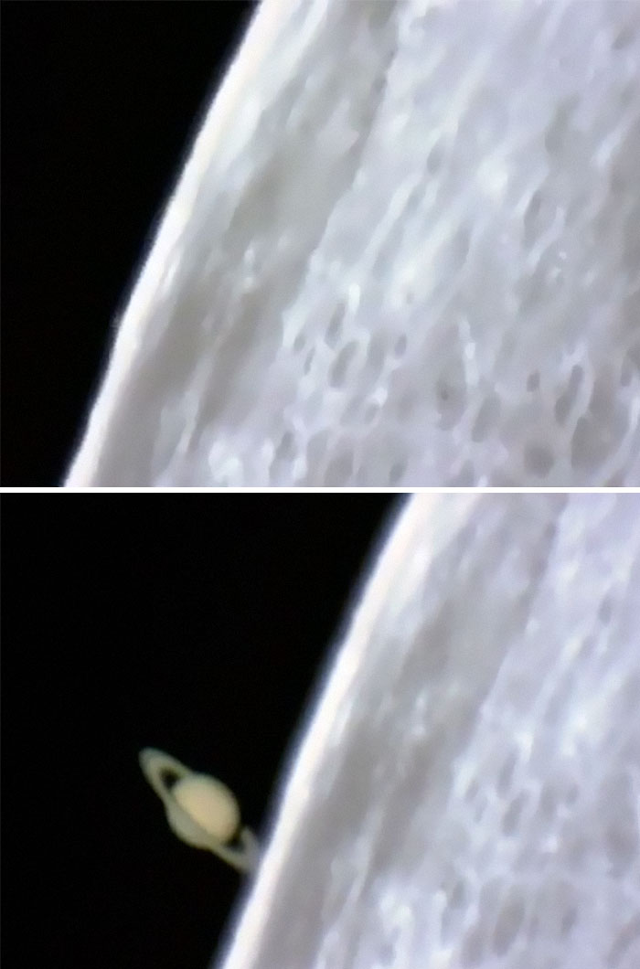 Saturn Rising Behind The Moon