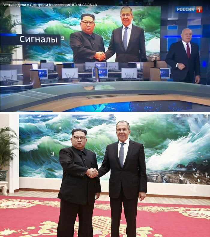 On Russian Television Photoshopped The Smile Of Kim Jong-Un
