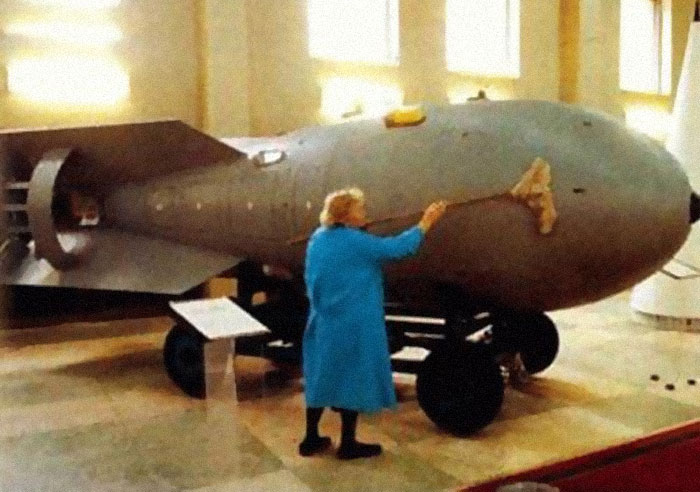 Babushka Cleaning Her Tsar Bomba [30 October 1961 Colorized]