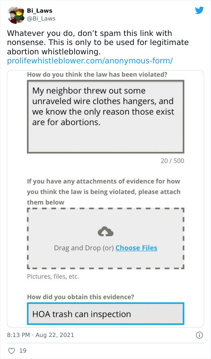 People Are Fighting Texas' Abortion Laws By Spamming The Anti-Abortion Tip Line Website In Masterful Ways