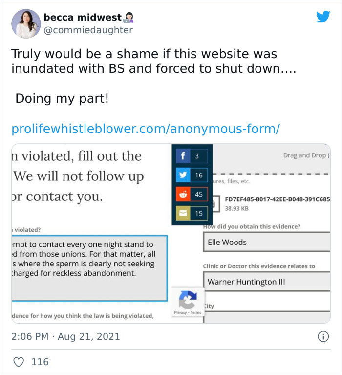 People Are Fighting Texas' Abortion Laws By Spamming The Anti-Abortion Tip Line Website In Masterful Ways