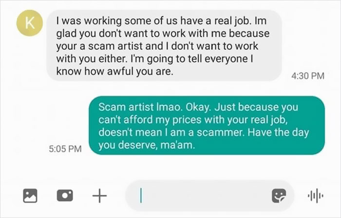 Choosing Beggar Loses It When Furniture Restorer Refuses To Work On Her Terms