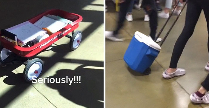 Students Can’t Believe The Ridiculous US School Backpack Ban, Improvise With Random Household Items
