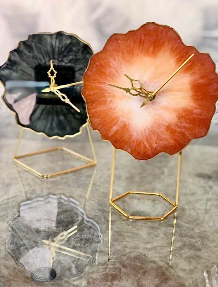 My First Set Of Handmade Resin Clocks