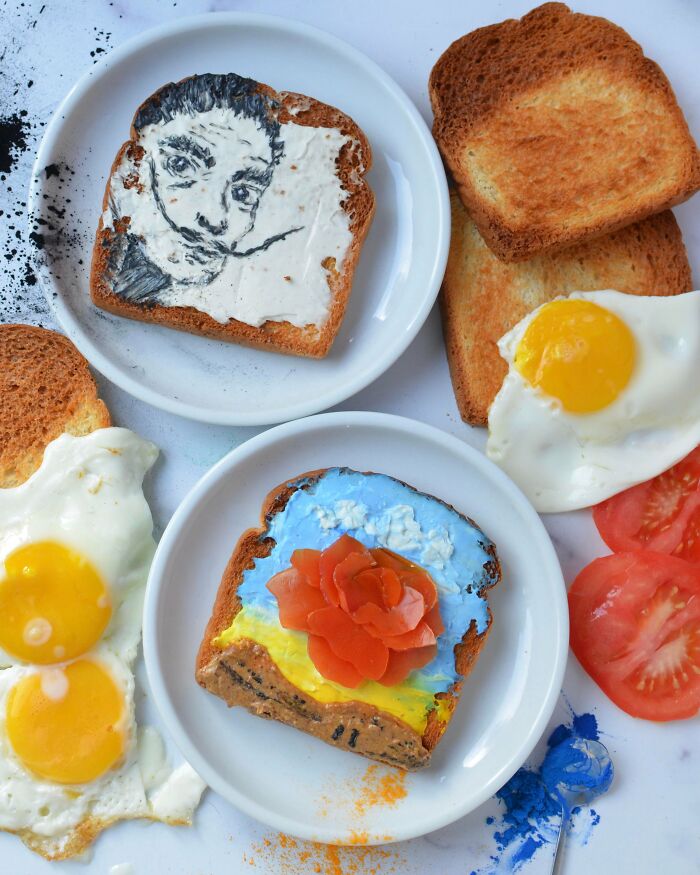 Toast Art I Did Of Salvador Dalí And His Painting The Meditative Rose