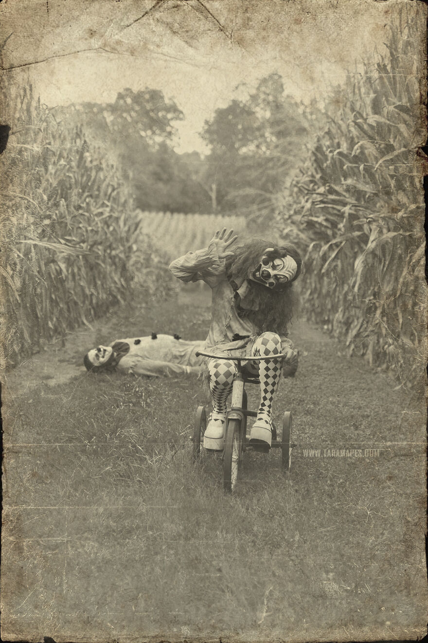 I Photographed Creepy Clowns In A Cornfield Because I Love Vintage Horror Halloween Images