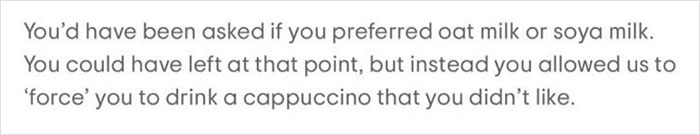 Customer Rates A Vegan Café With One Star Because They Didn't Have 'Normal' Milk, The Owner Replies With A Witty Comeback Customer Rates A Vegan Café With One Star Because They Didn't Have 'Normal' Milk, The Owner Replies With A Witty Comeback