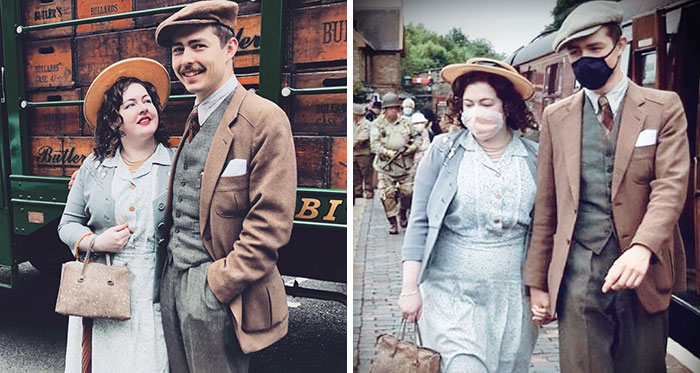 Engaged Young Couple Lives Like It’s The 1930s With Vintage Clothes, Home, Tools, And A Car (30 Pics)