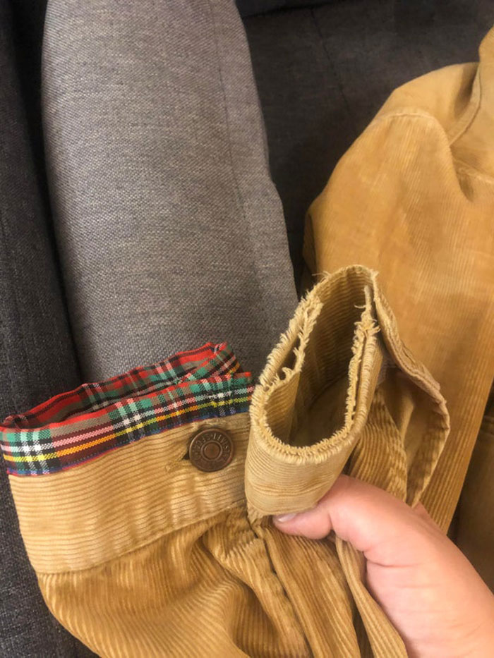 Le arreglé los puños deshilachados a mi vieja chaqueta