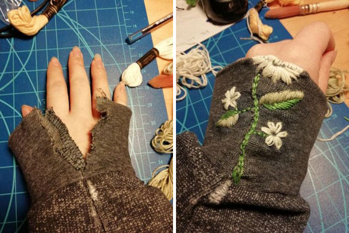 ¡Mi primer remiendo visible! Arreglé el suéter de mi novio