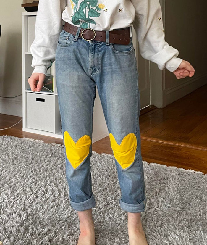 Mended Some Knee Holes With Hearts