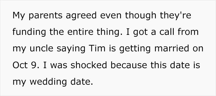 Bride's Family Turns Against Her After She Refuses To Give Up Her Wedding Date For Brother&rsquo;s Shotgun Wedding
