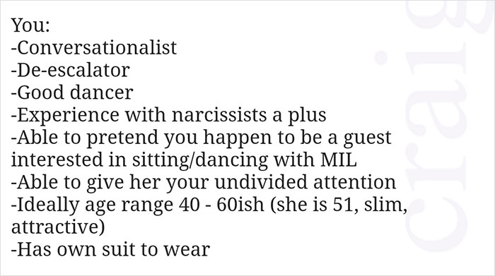 Craigslist Ad Seeking Wedding Date For Mother-In-Law From Hell Goes Viral