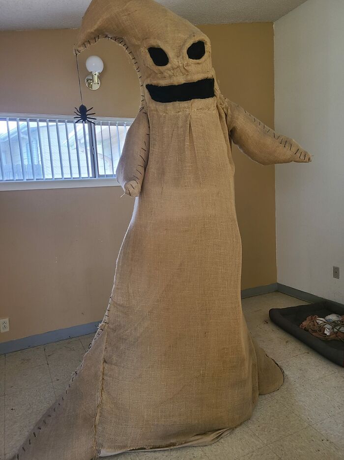 My Husband's Friend Is Moving And We Went To Help Him Move And Wound Up Going Home With A Giant 8ft Tall Oogie Boogie That We Paid $20 For. Can't Wait To Set This Guy Up On The Porch September 1st!