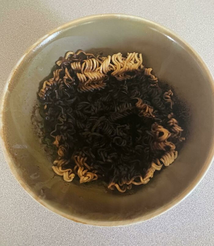 8-Year-Old Remembered To Take The Foil Flavor Packet Out! She Forgot To Add Water