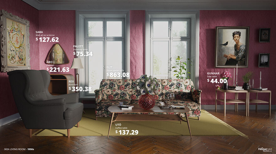 Here's The 70-Year Evolution Of The IKEA Living Room, From The '50s To '20s By Household Quotes